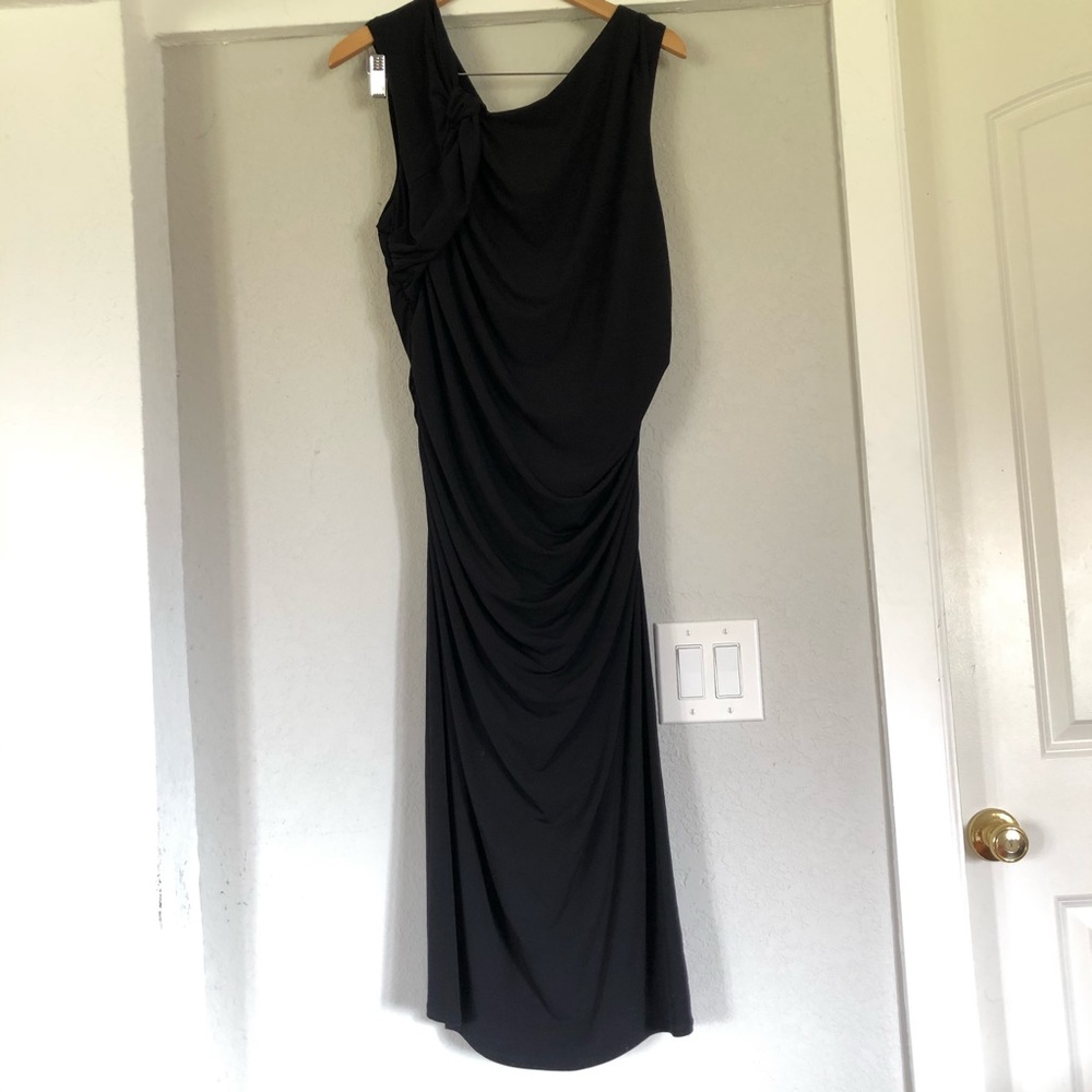 Torrid Lane Bryant Black Ruched Midi Dress Size 18